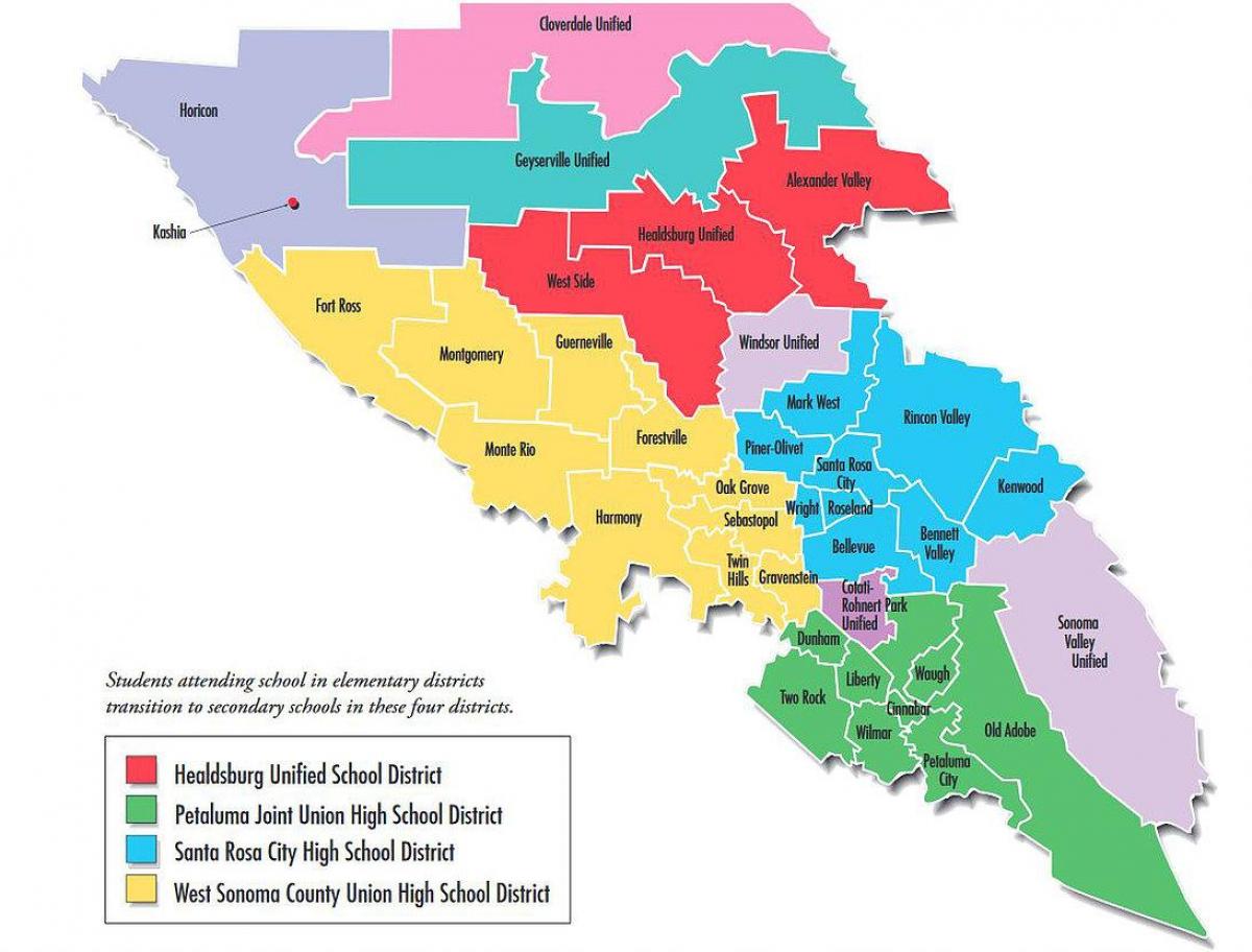 San Francisco škole područje na karti