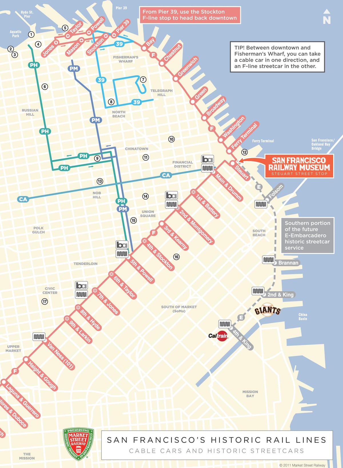 Karta žičara na relaciji San Francisco, ca