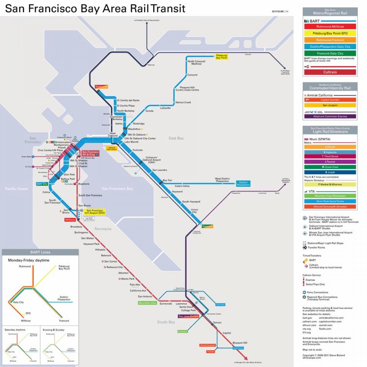 stanice Bart u San Francisco na karti