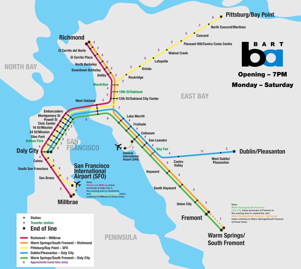 Bart sustava San Francisco karti