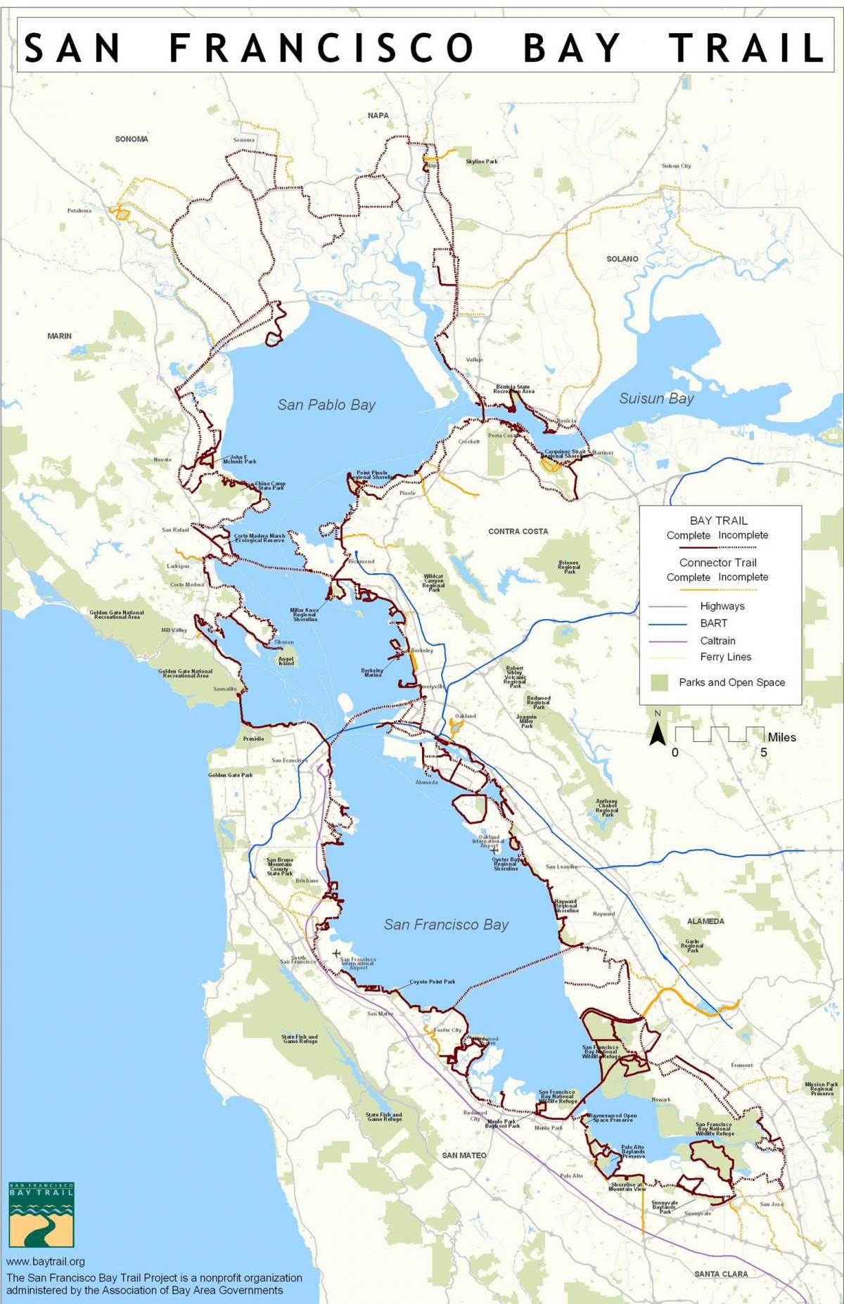 San Francisco Bay Trail kartica