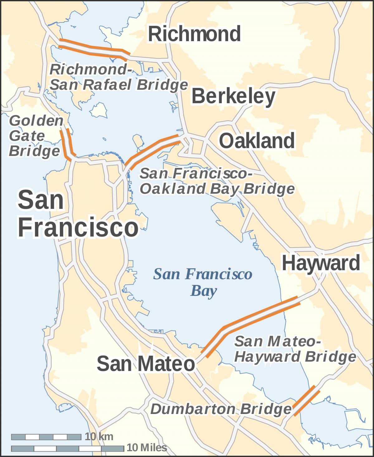 karta San Francisco most Golden gate