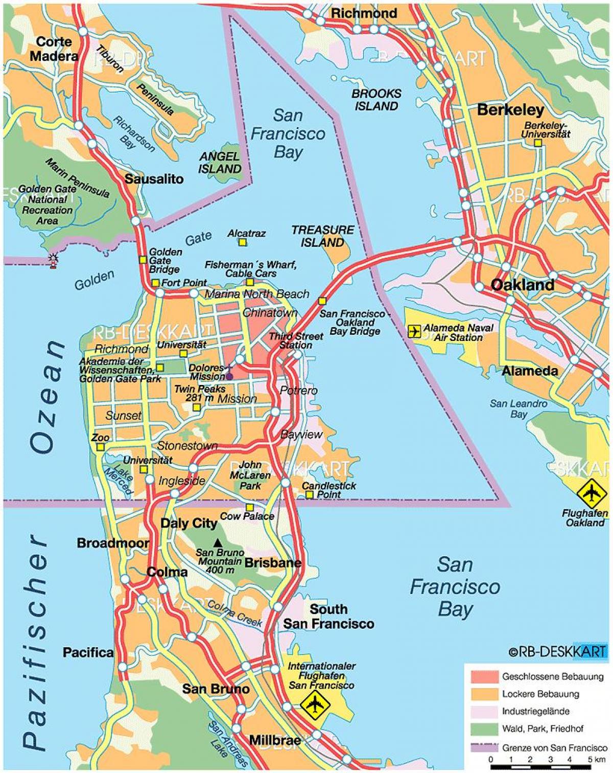 karta grada East Bay 
