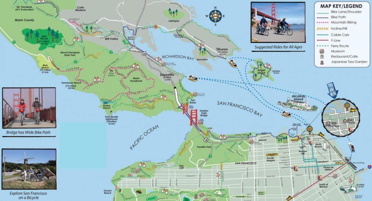 Karta izlete u San francisko na biciklu 