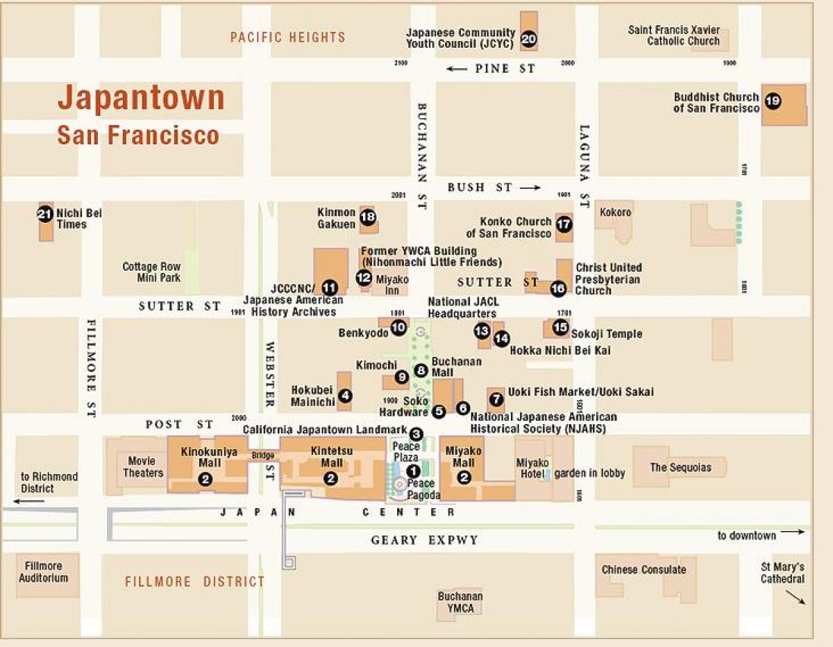 Karta japanskom četvrti San Francisco