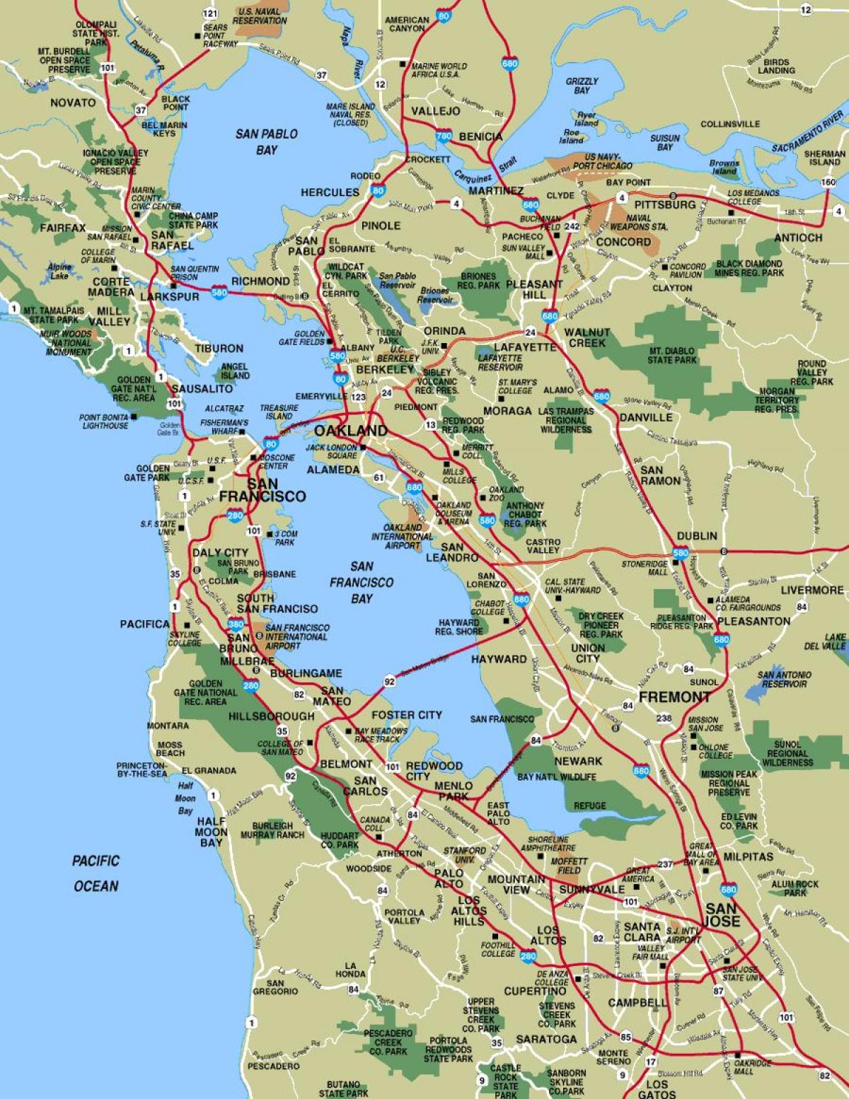 San Francisco i četvrti karti