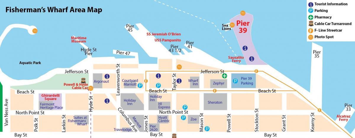 Karta San Francisco Pierce 39 trg