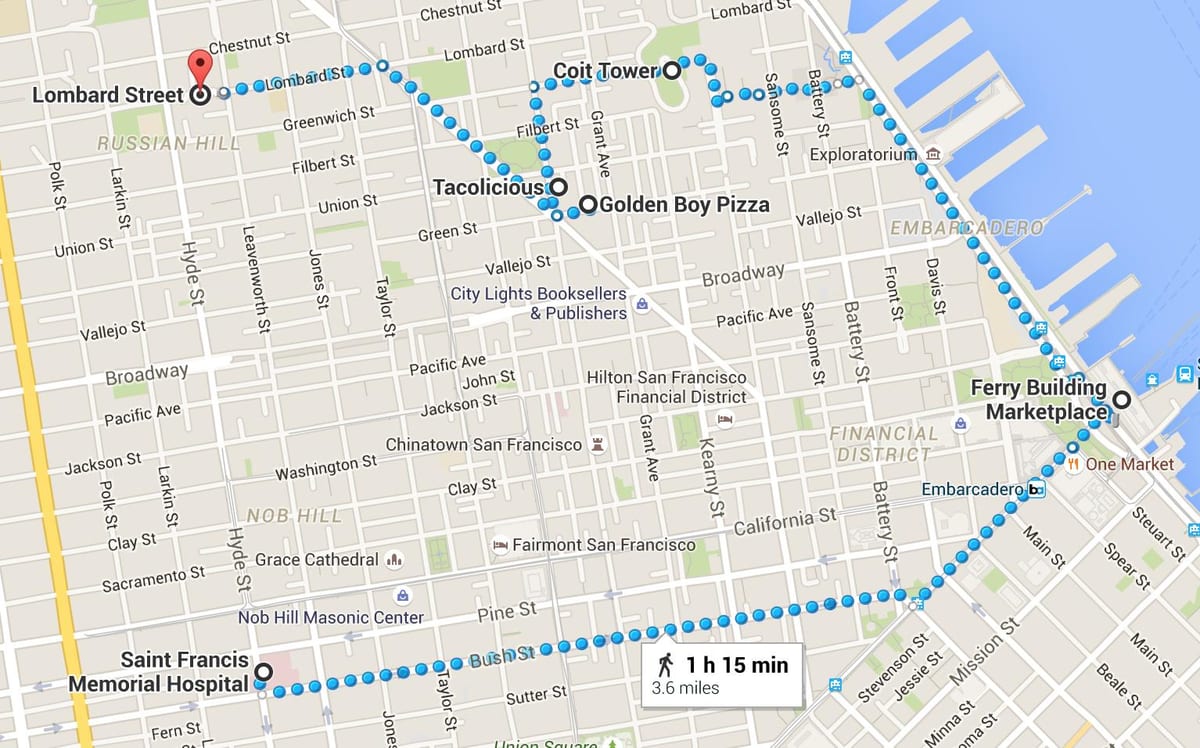 San Francisco kineska četvrt šetnja po karti