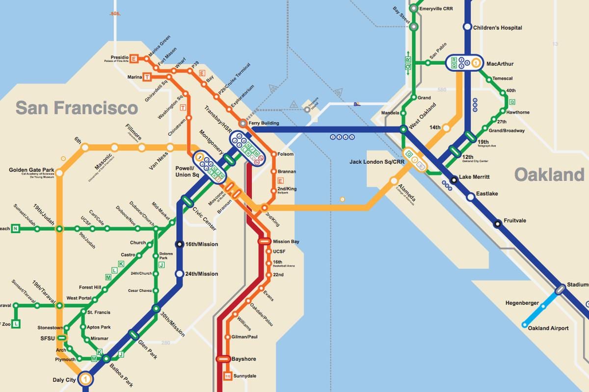 San Francisco karta podzemne željeznice
