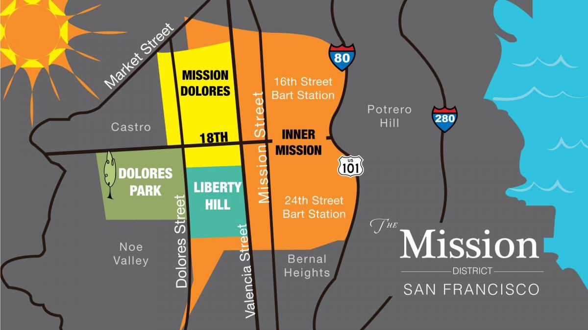 Karta misije u četvrti San Francisco