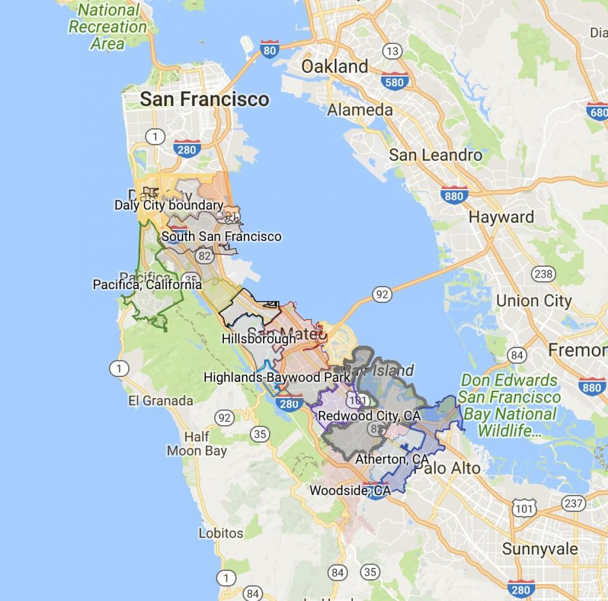 Karta granice San Francisco 