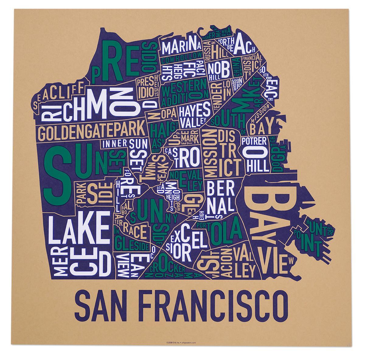 Četvrti San Francisco kartica poster