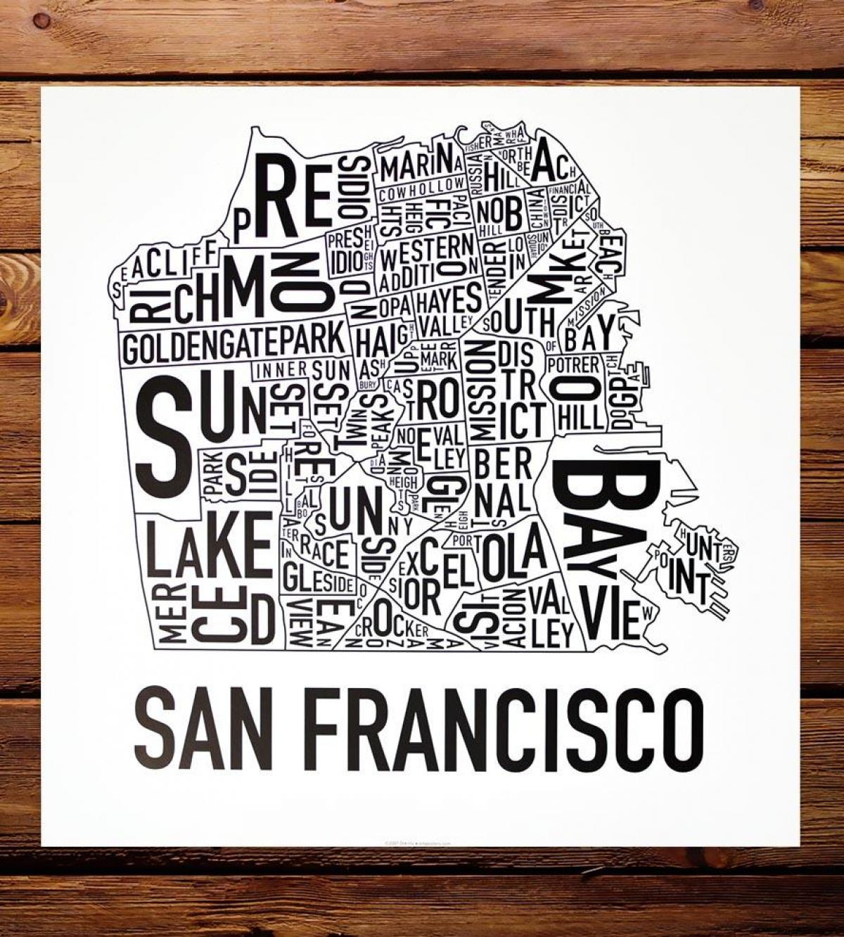 Karta San Francisca i okolice umjetnosti