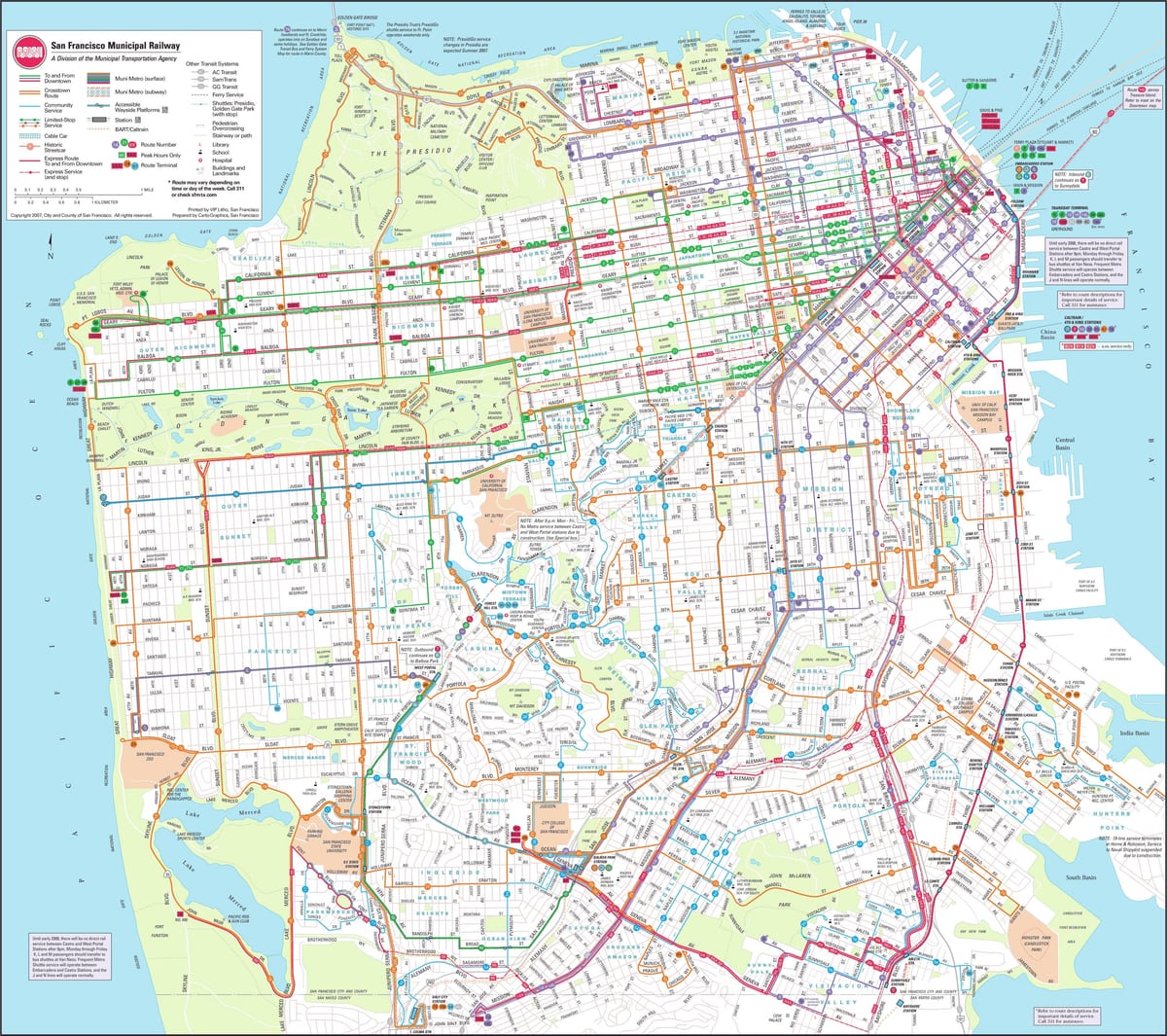Karta San Francisco željeznički