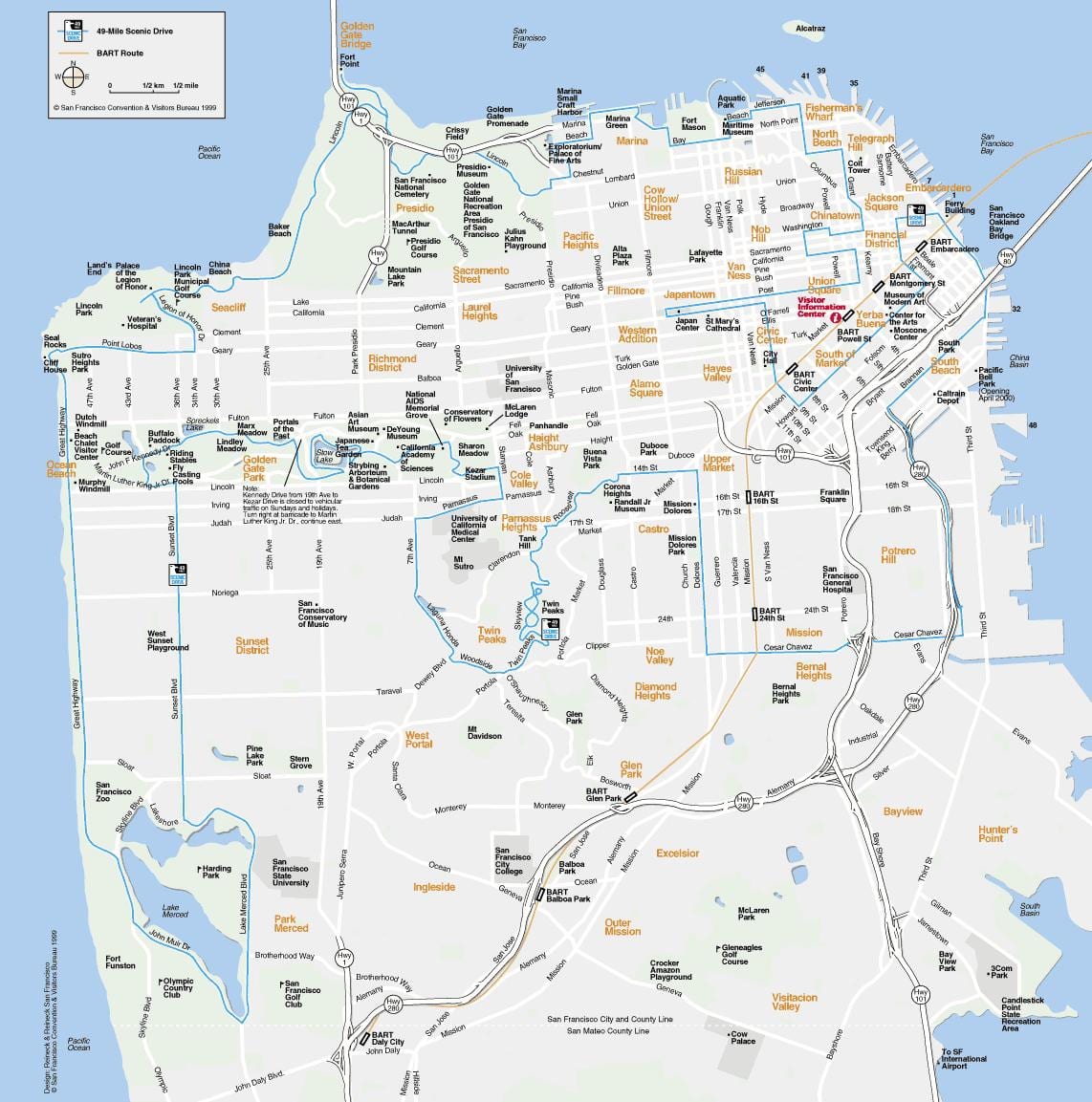Karta atrakcija u San Franciscu