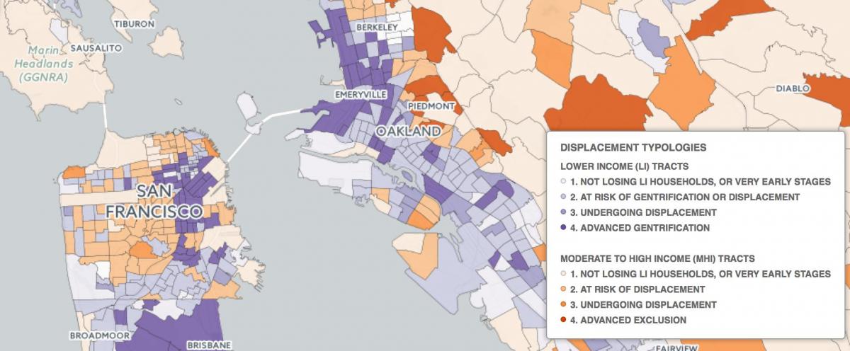 Karta San Francisco gentrifikacije