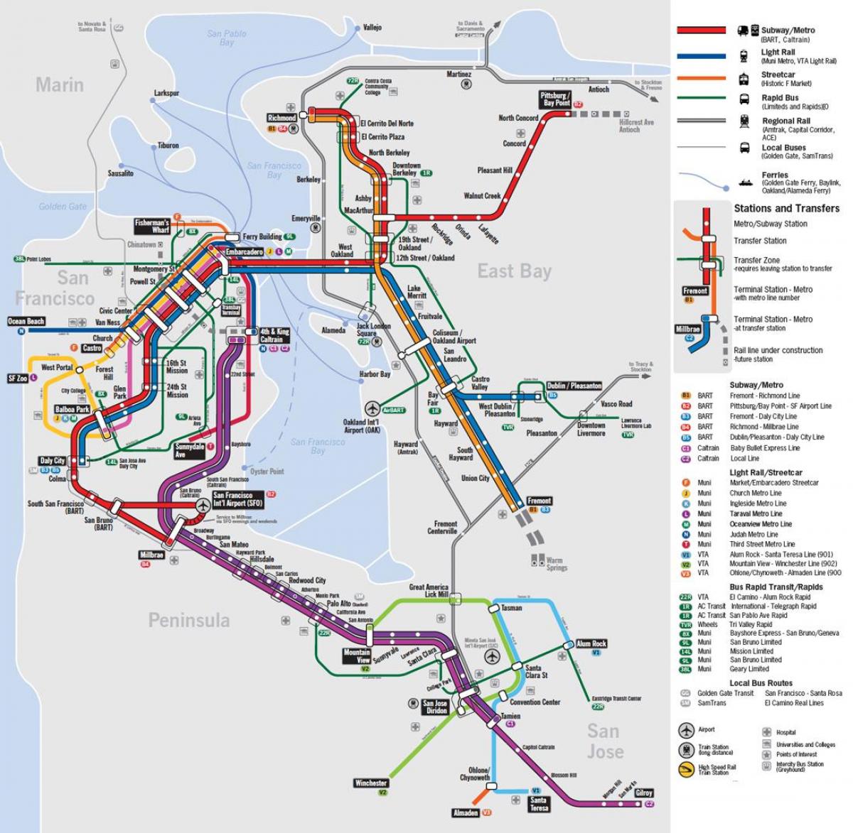 Karte javnog prijevoza San Francisco
