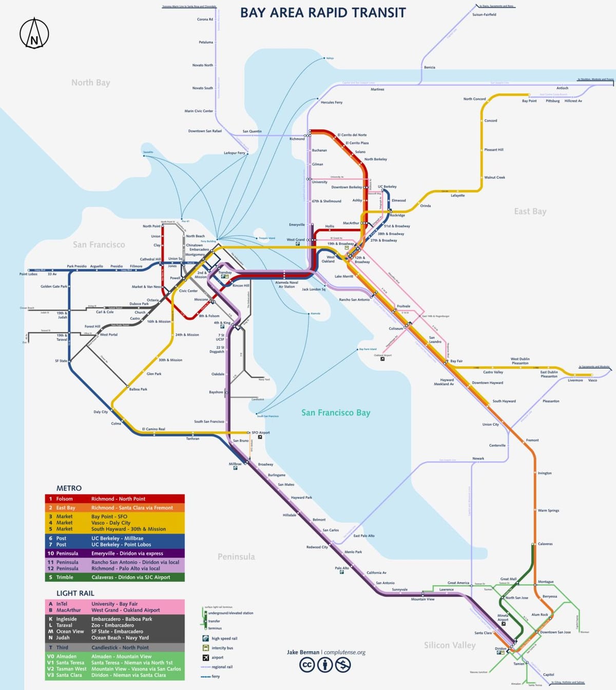 Karta podzemne željeznice San Francisco