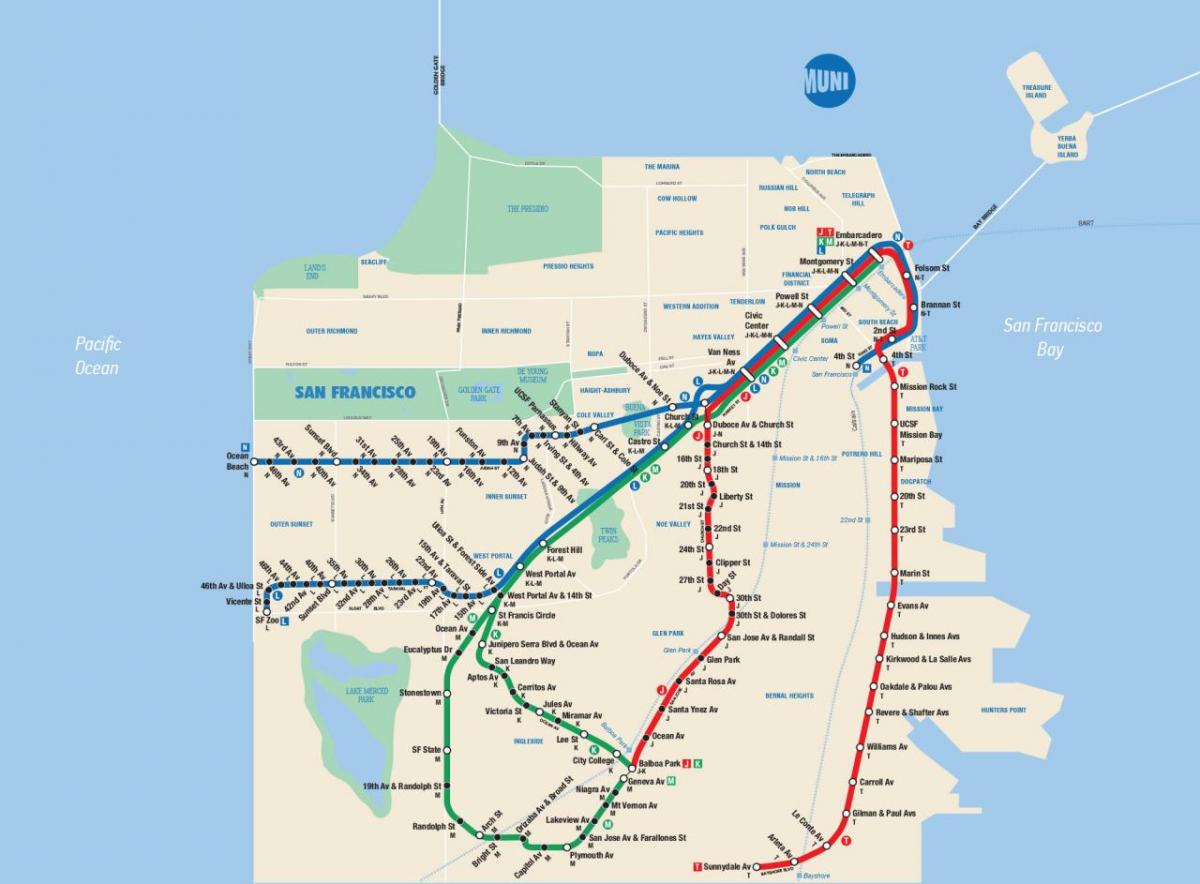 Karta San Francisco Muni program