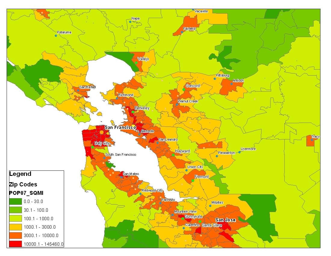 Karta stanovništva u San Franciscu 