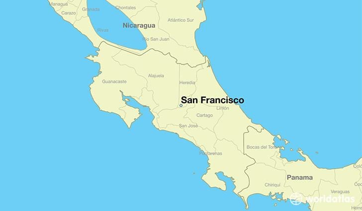 Karta za San Francisco na svijet