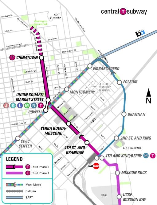 središnja podzemne željeznice, San Francisco kartica