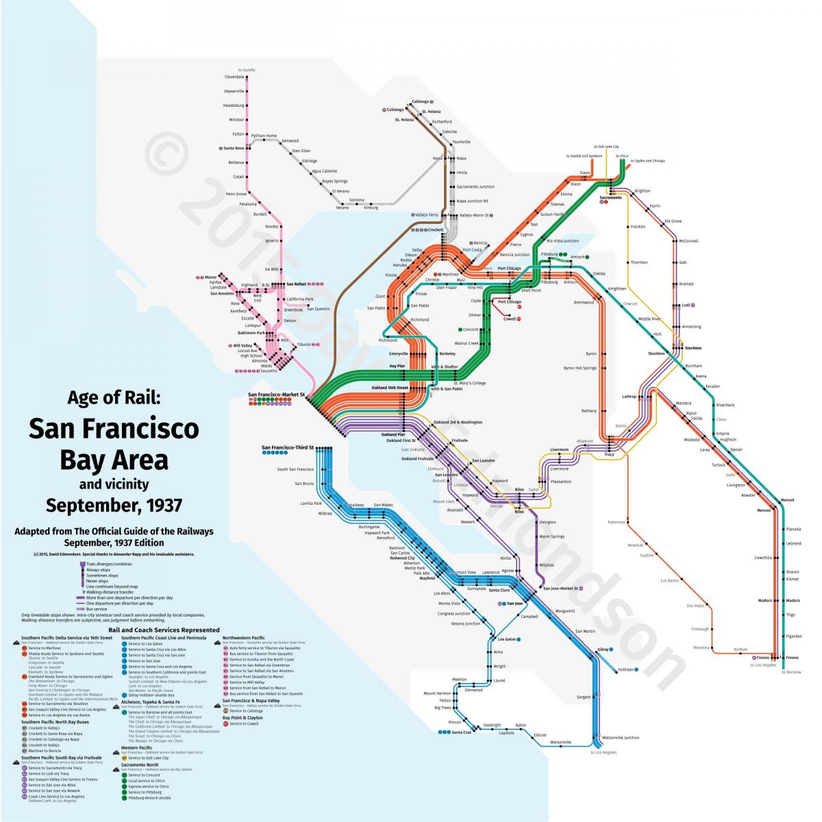 San Francisco vlakom na karti