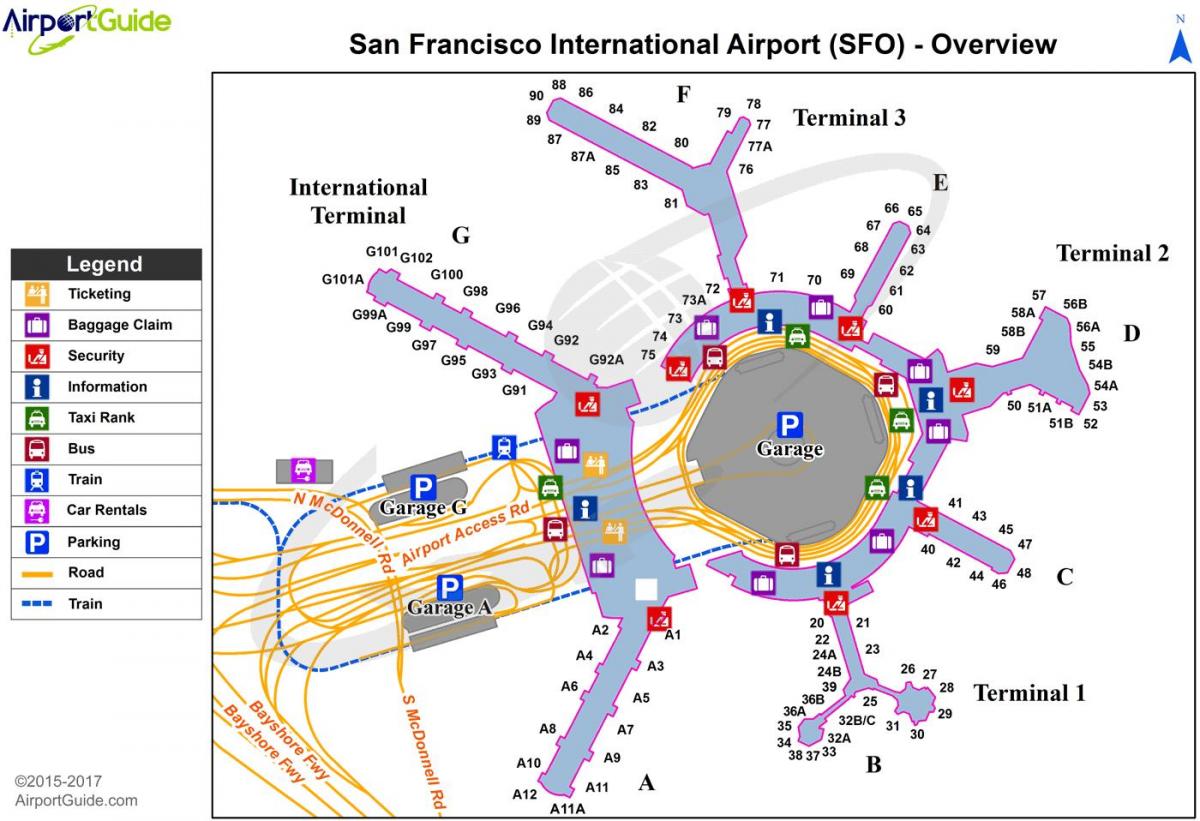 Zračna luka San Fran karti