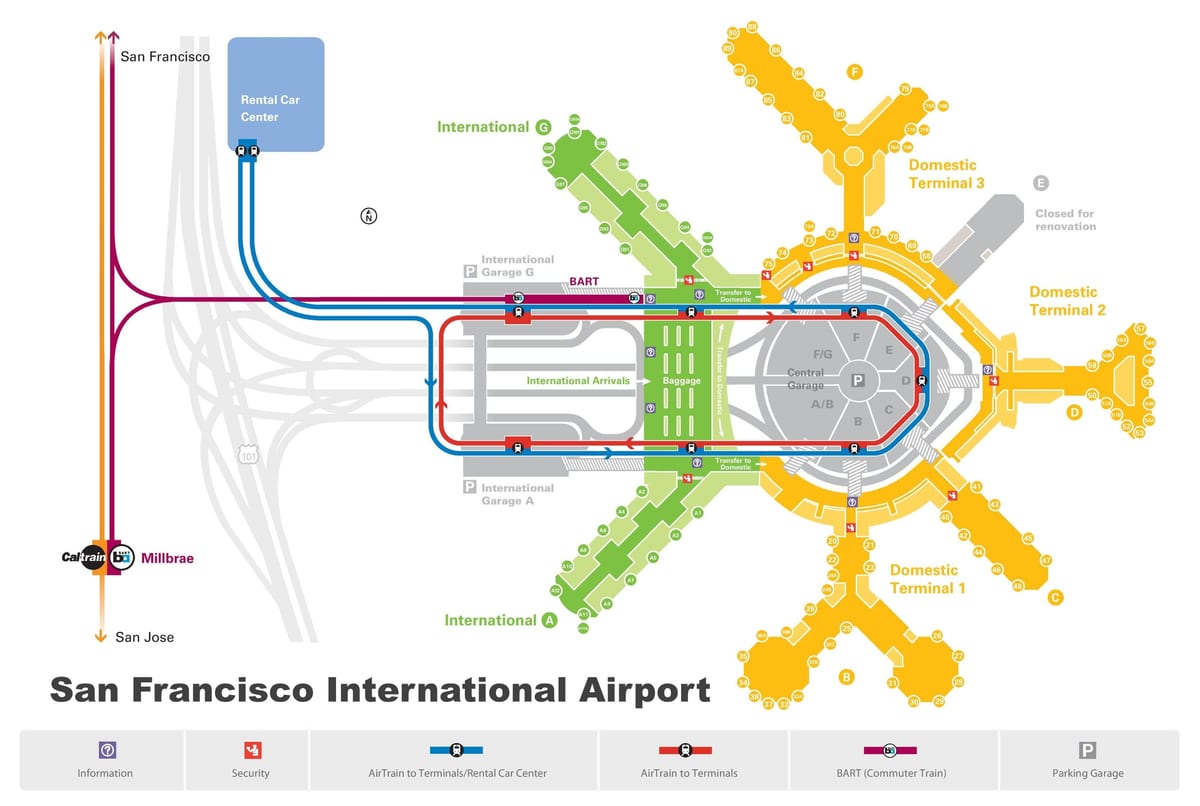 San Francisco airport najam auto karta 