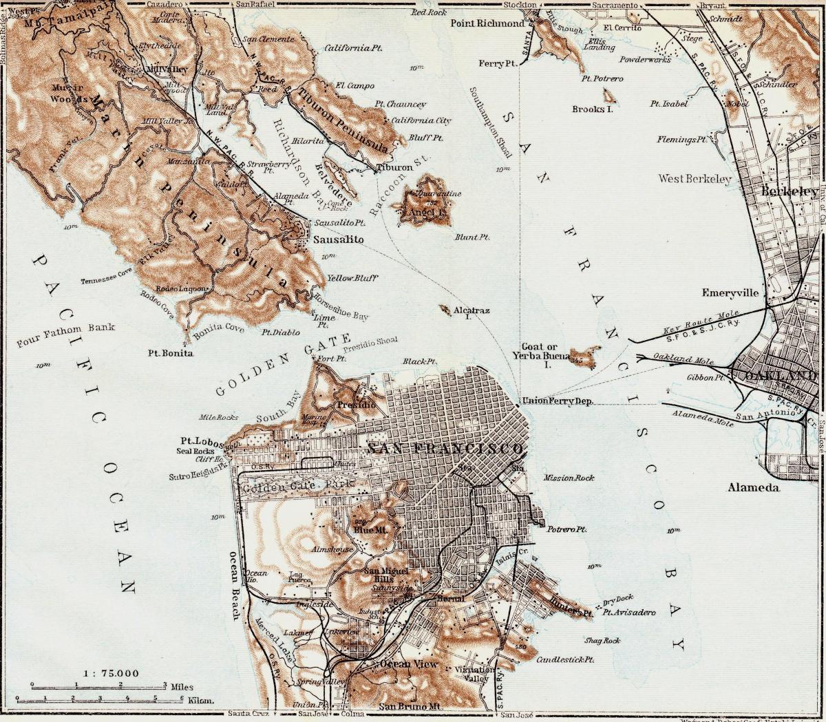 Karta vintage San Francisco 