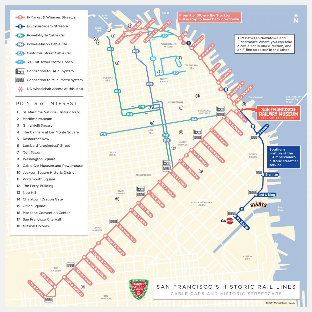 karta San Francisco троллейбусный put 