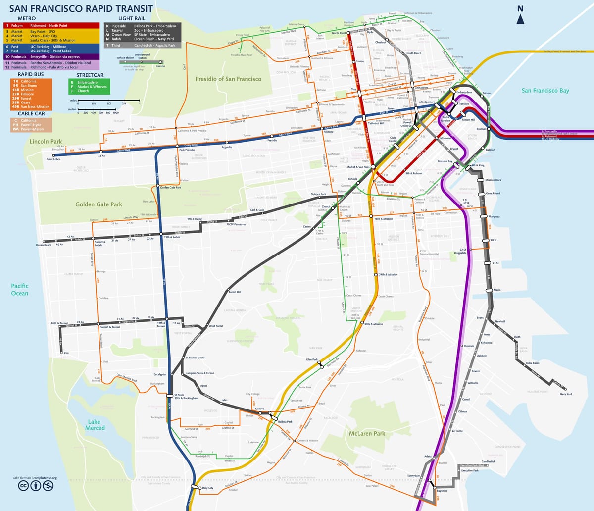 Karta San Franciscu u tranzitu