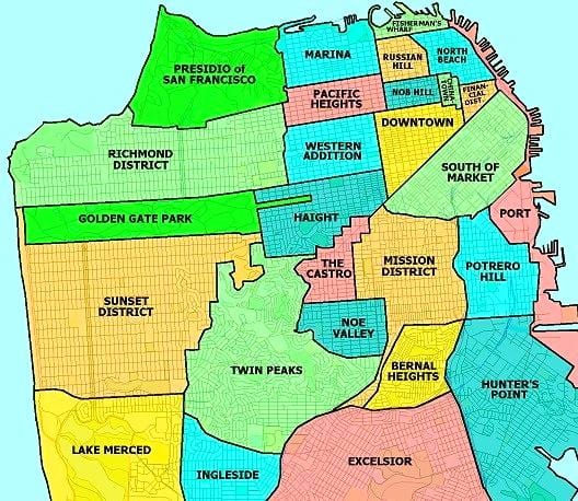 u predgrađu San Francisco na karti