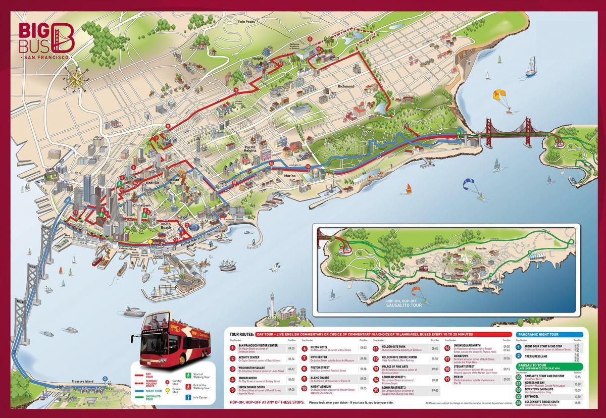 veliki autobus karti San Francisco