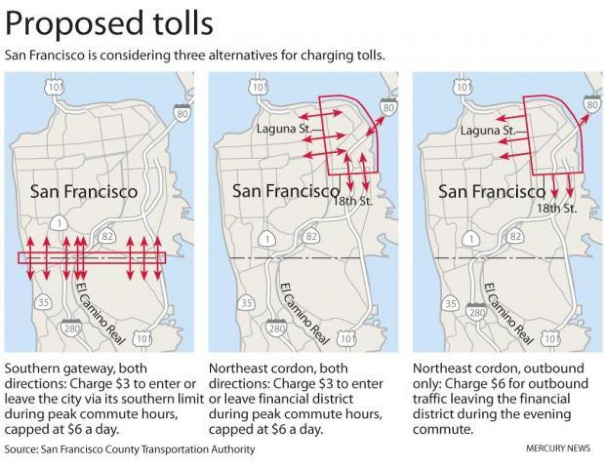 Karta San Francisco nazove