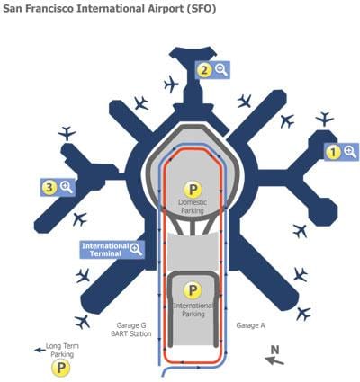 San Francisco airport гейта karti