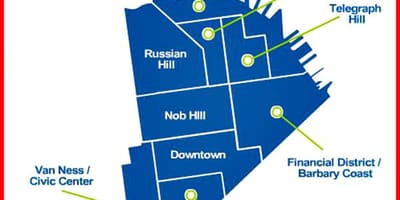 Četvrti Tenderloin u San Francisco na karti