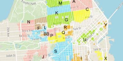 Besplatno parkiranje na ulici u San Franciscu karti
