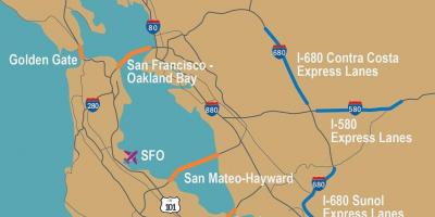 Cesta s naplatom cestarine u San Francisco na karti