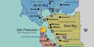 Karta Južni San Francisco 