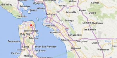 Karta gradova Kalifornije, u blizini San Francisca
