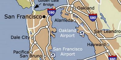 Karta San Franciscu, zračna luka i okolica