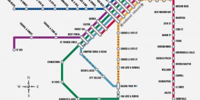 SF je metro Muni karti