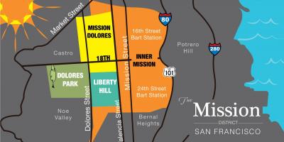 Karta misije u četvrti San Francisco