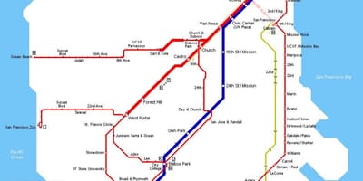 SF Muni vlakom na karti