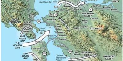 Karta San Francisco mikroklimu