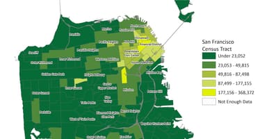 Karta gustoće stanovništva u San Franciscu 