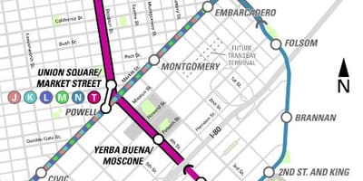 Središnja podzemne željeznice, San Francisco kartica