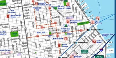 San Francisco, plan grada, turistički