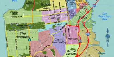 Mapa ulica San Francisca, Kalifornija